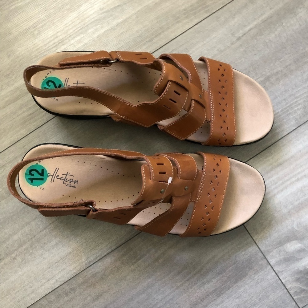 New Clarks Collection Tan Brown Lexi Qwin Sandals 12 - Picture 4 of 10